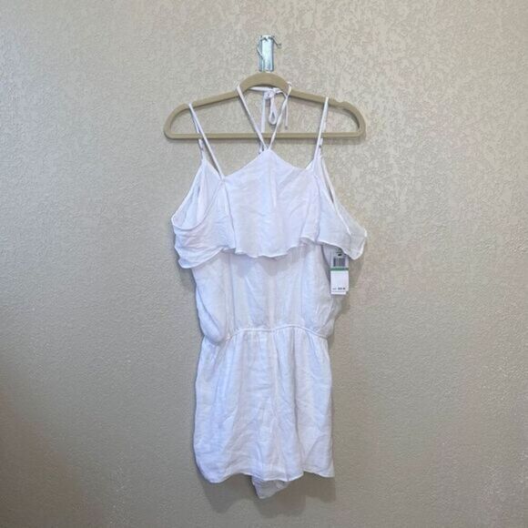 Seventeen Pants - SOLD - The Edit by Seventeen Size L Spaghetti Strap Halter Sleeveless Romper NWT